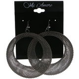 Mi Amore Wire Mesh Dangle-Earrings Dark-Silver