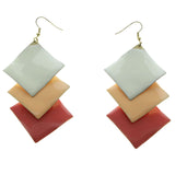 Gold-Tone & Multi Colored Metal Dangle-Earrings