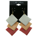 Gold-Tone & Multi Colored Metal Dangle-Earrings