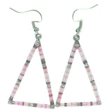 Mi Amore Dangle-Earrings Silver-Tone/Pink