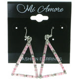 Mi Amore Dangle-Earrings Silver-Tone/Pink