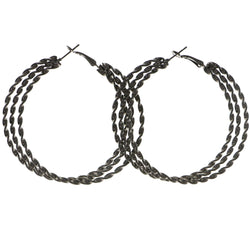 Mi Amore Spiral Hoop-Earrings Dark-Silver