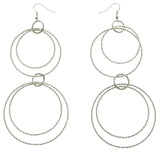 Silver-Tone Metal Dangle-Earrings