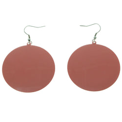 Silver-Tone & Peach Colored Metal Dangle-Earrings