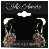 Mi Amore Flower Dangle-Earrings Silver-Tone