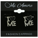 Mi Amore I Heart Me Post-Earrings Silver-Tone/Black