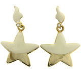 Mi Amore Star Dangle-Earrings Gold-Tone/White