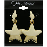 Mi Amore Star Dangle-Earrings Gold-Tone/White
