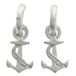 Mi Amore Anchor Dangle-Earrings Silver-Tone