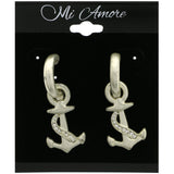 Mi Amore Anchor Dangle-Earrings Silver-Tone