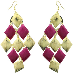 Mi Amore Chandelier-Earrings Gold-Tone/Pink