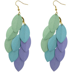 Mi Amore Green/Blue/Purple Chandelier-Earrings Gold-Tone
