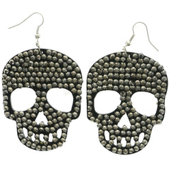 Mi Amore Skull Dangle-Earrings Black