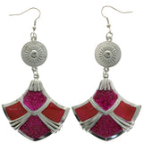 Mi Amore Dangle-Earrings Silver-Tone/Pink