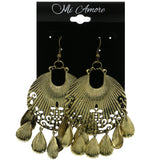 Mi Amore Sea Shell Design Dangle-Earrings Gold-Tone