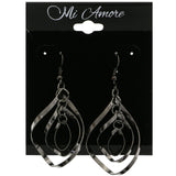 Mi Amore Spiral Dangle-Earrings Dark-Silver