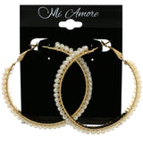 Mi Amore Hoop-Earrings Gold-Tone/White