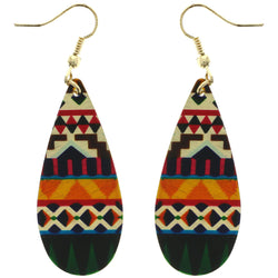 Mi Amore Geometric Pattern Dangle-Earrings Gold-Tone/Multicolor