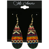 Mi Amore Geometric Pattern Dangle-Earrings Gold-Tone/Multicolor