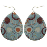 Mi Amore Teardrop  Circle Pattern Dangle-Earrings Blue/Orange