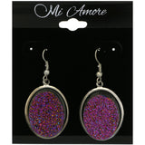 Mi Amore Dangle-Earrings Silver-Tone/Pink