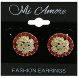 Mi Amore Rose Stud-Earrings Gold-Tone/Red