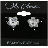 Mi Amore Flower Stud-Earrings Silver-Tone