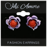 Mi Amore Flower Stud-Earrings Purple/Red