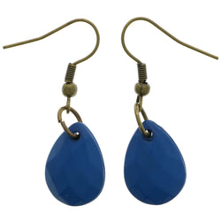 Mi Amore Teardrop Shape Dangle-Earrings Blue/Bronze-Tone
