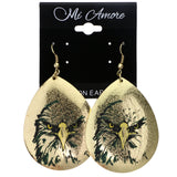 Mi Amore Cheetah Print Stripes Dangle-Earrings Gold-Tone & Multicolor