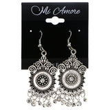 Mi Amore Dangle-Earrings Silver-Tone/White