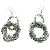 Silver-Tone Metal Dangle-Earrings LQE650