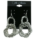 Silver-Tone Metal Dangle-Earrings LQE650