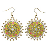 Mi Amore Flower Dangle-Earrings Yellow/Gold-Tone