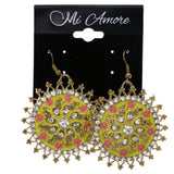 Mi Amore Flower Dangle-Earrings Yellow/Gold-Tone