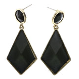 Mi Amore Drop-Dangle-Earrings Black/Gold-Tone