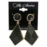 Mi Amore Drop-Dangle-Earrings Black/Gold-Tone