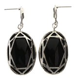 Mi Amore Drop-Dangle-Earrings Black/Silver-Tone