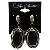 Mi Amore Drop-Dangle-Earrings Black/Silver-Tone