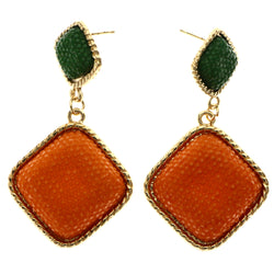 Mi Amore Drop-Dangle-Earrings Orange/Green
