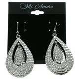 Silver-Tone Metal Dangle-Earrings LQE653