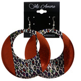 Mi Amore Cheetah Print Dangle-Earrings Orange/Multicolor
