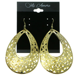 Gold-Tone Metal Dangle-Earrings LQE655