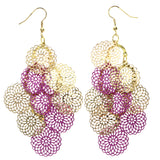 Mi Amore Flower Chandelier-Earrings Gold-Tone/Pink