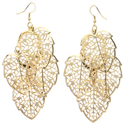 Mi Amore Leaf Chandelier-Earrings Gold-Tone