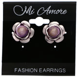 Mi Amore Flower Post-Earrings Purple