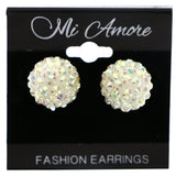 Mi Amore AB Finish Post-Earrings White