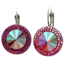 Mi Amore AB Finish Dangle-Earrings Red/Blue