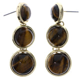 Mi Amore Antiqued Drop-Dangle-Earrings Brown/Gold-Tone