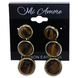 Mi Amore Antiqued Drop-Dangle-Earrings Brown/Gold-Tone